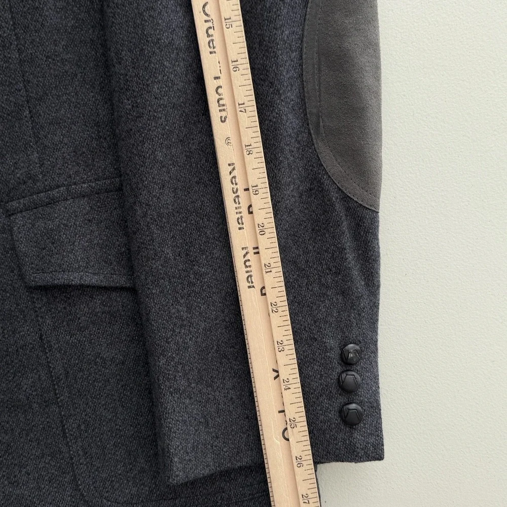 Pendleton Blazer Jacket Sz 48 Long Gray Sport Coat Wool Elbow Patch Smoking Hunt
